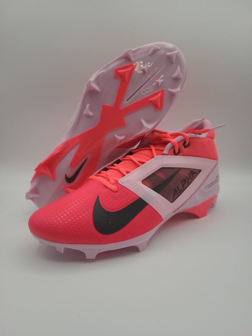 Nike Alpha Menace 4 Pro NRG Mens Size 10.5 Racer Pink Football Cleats HJ4568-600 - Picture 8 of 8